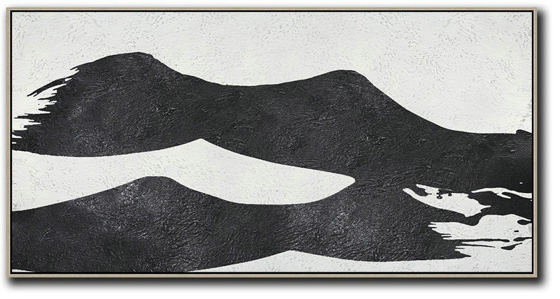 Acrylic Painting On Canvas,Oversized Panoramic Minimal Art On Canvas - Extra Large Artwork